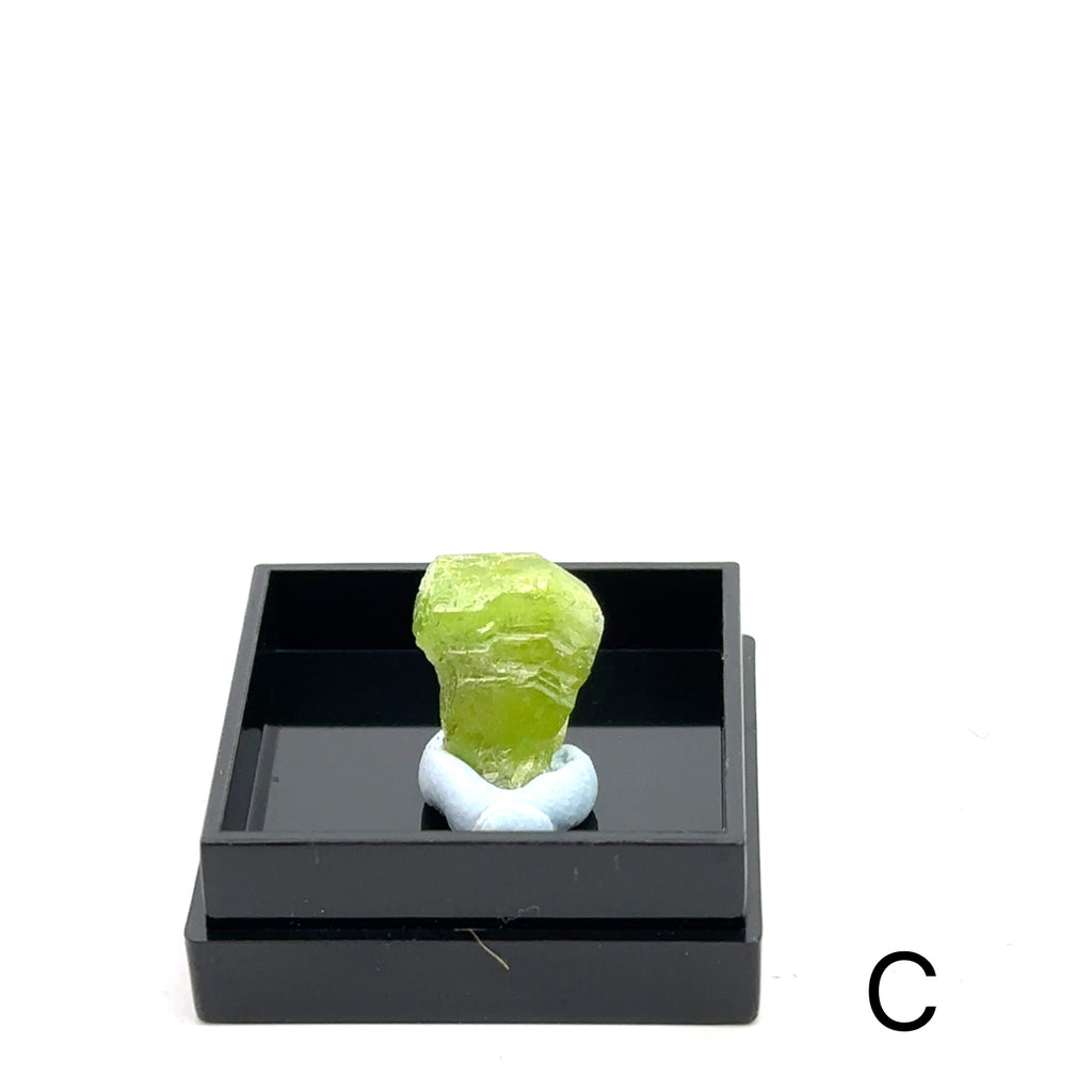 Raw Pyromorphite Gemstone in Perky Box C  on white front view