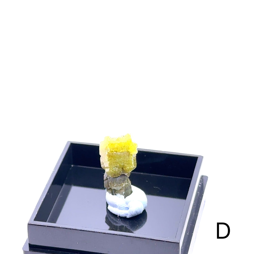 Raw Pyromorphite Gemstone in Perky Box D  on white front view