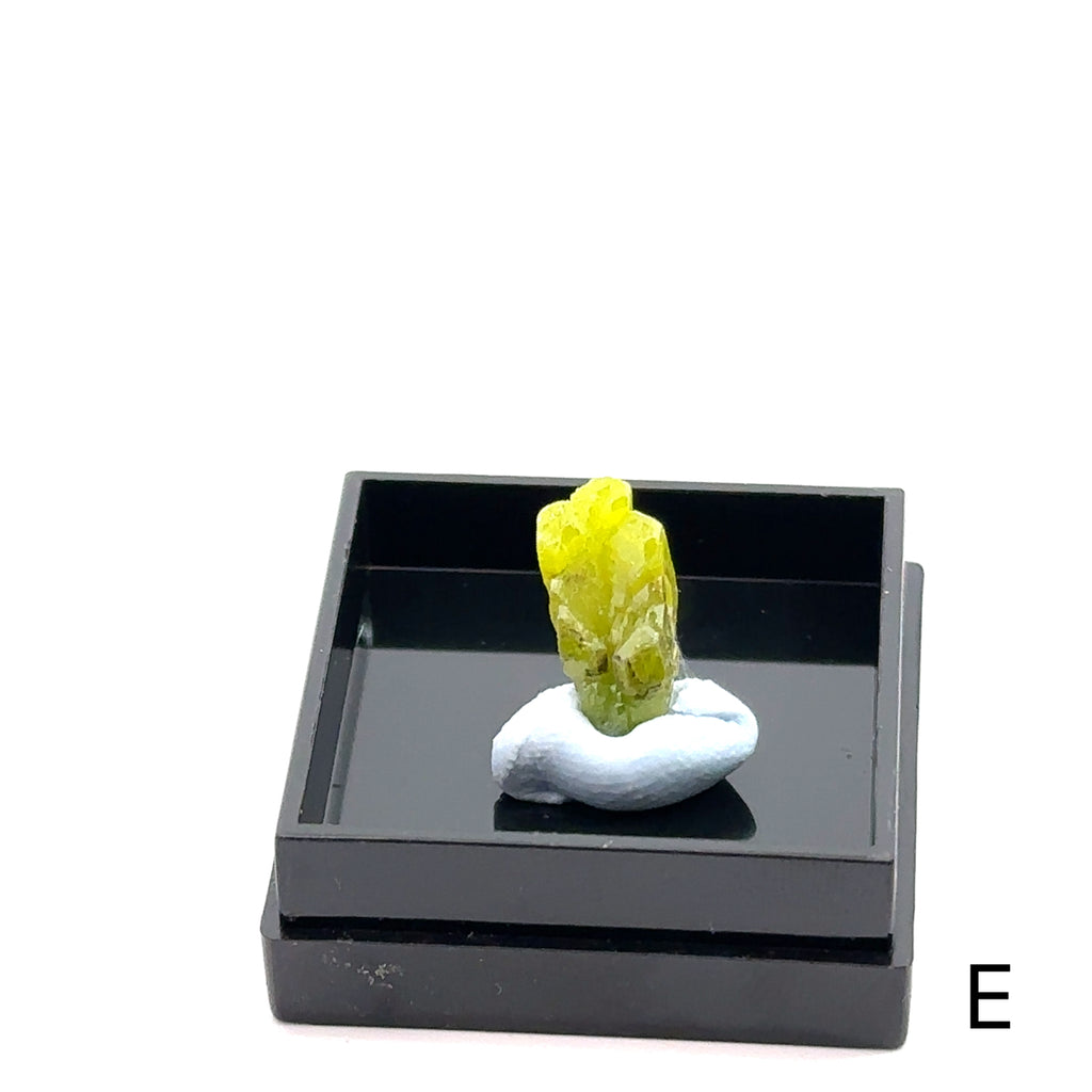 Raw Pyromorphite Gemstone in Perky Box E  on white front view