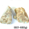 Raw Royston Turquoise Gemstone grouping (601-680g) on white center overview