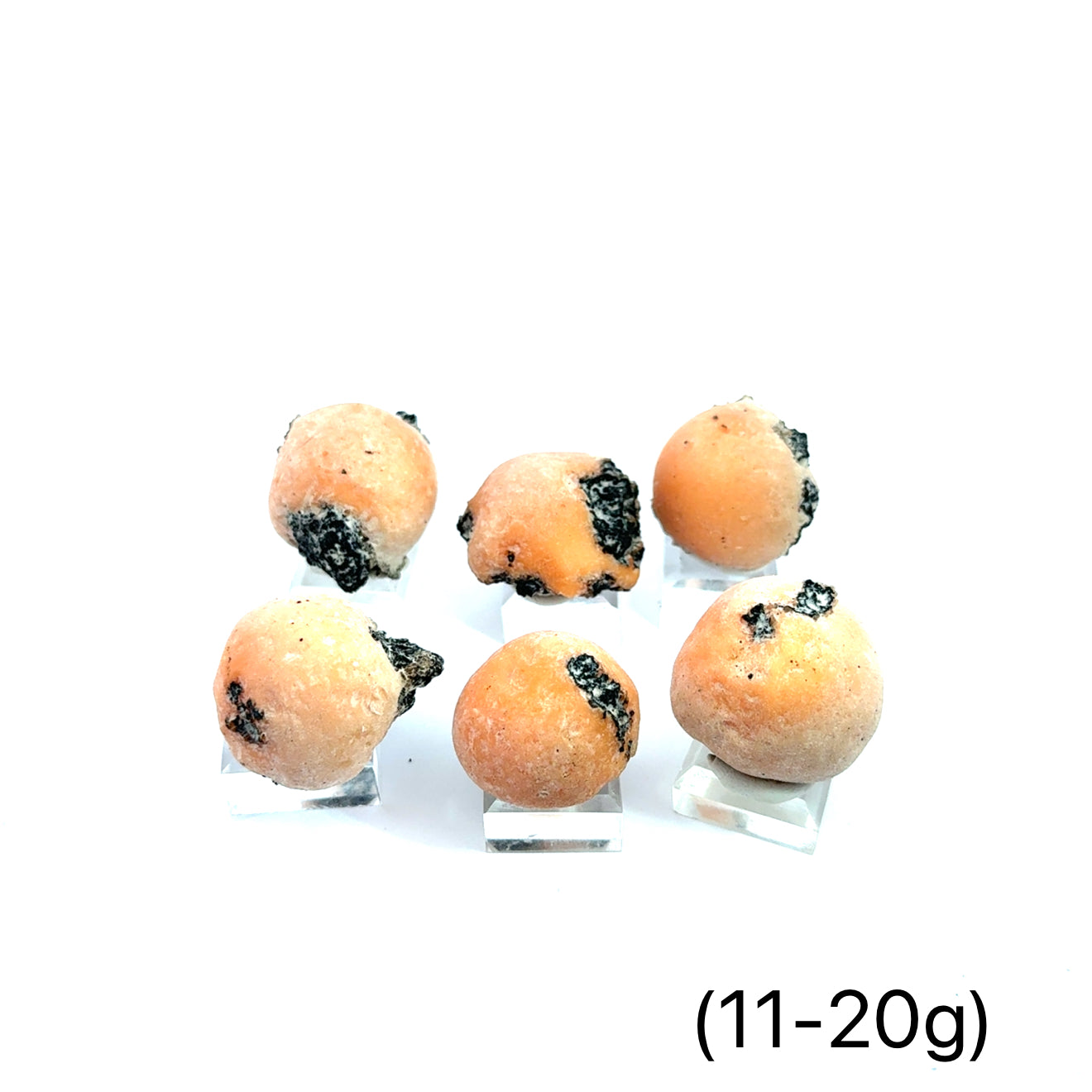 Raw Thomsonite Gemstone 11-20g grouping on white front view