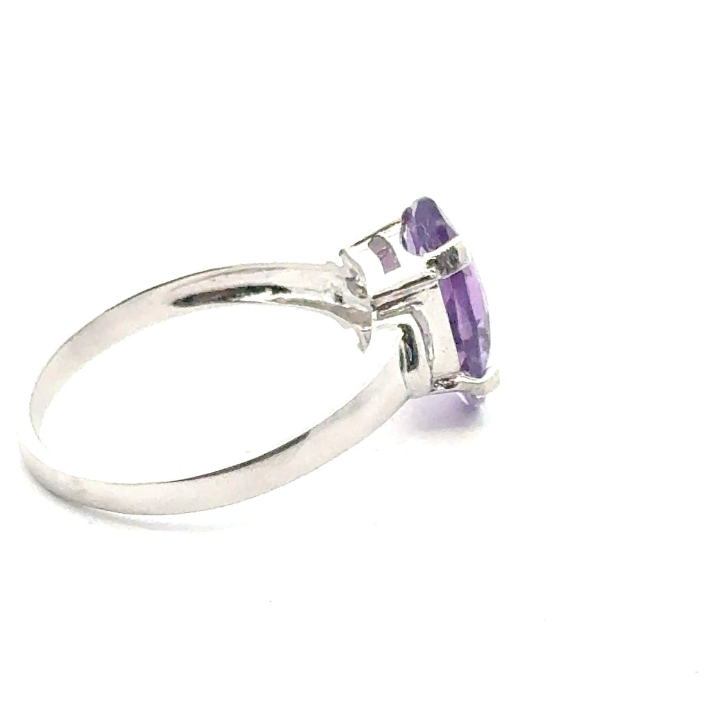  Ethical gemstone jewelry handcrafted with silver and Regal Amethyst in Boston- Angle view back right
