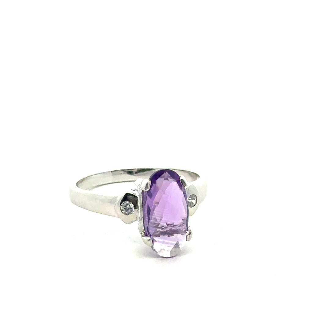  Ethical gemstone jewelry handcrafted with silver and Regal Amethyst in Boston-  enter side
