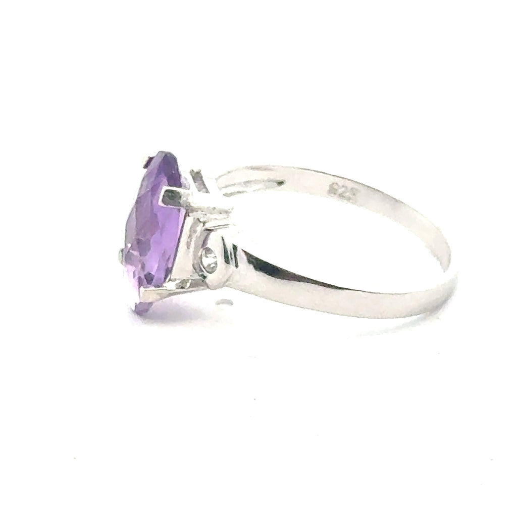  Ethical gemstone jewelry handcrafted with silver and Regal Amethyst in Boston-  front right