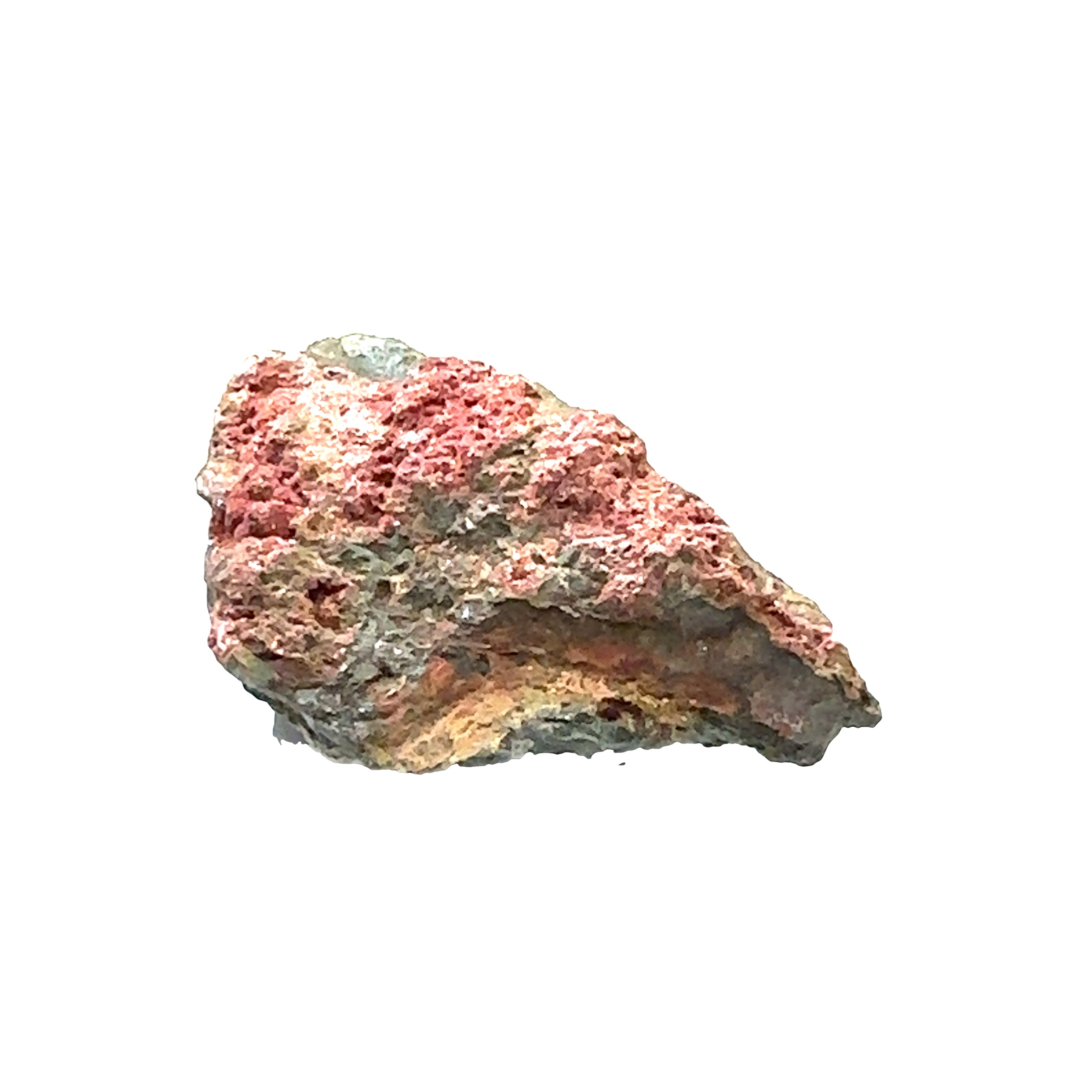 Roselite Raw Gemstone from Morocco A on white overview