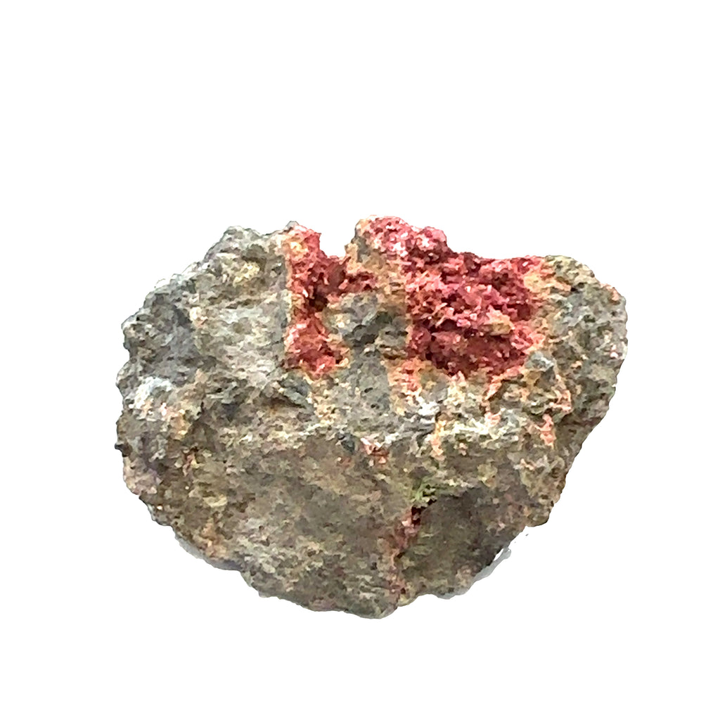 Roselite Raw Gemstone from Morocco B on white overview