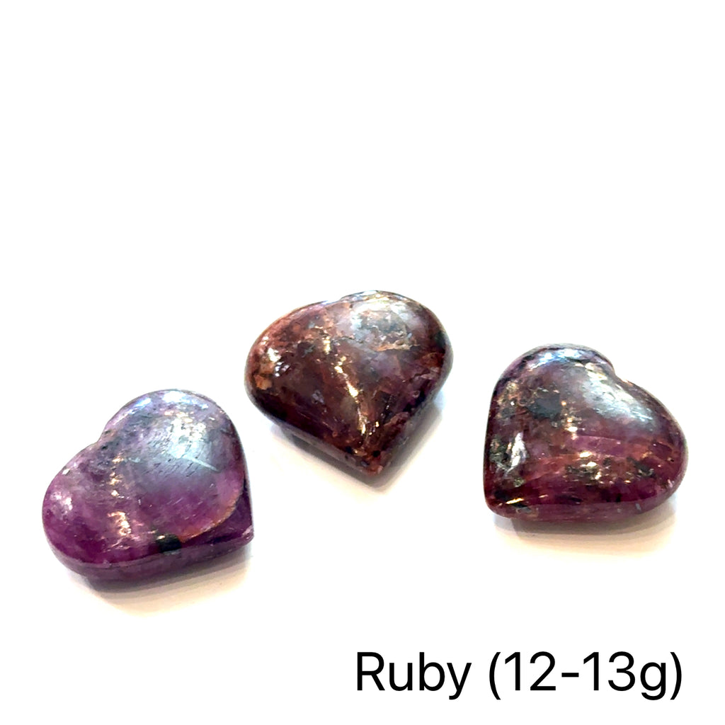 Ruby Heart-Shaped Gemstone on white 12-13g overview