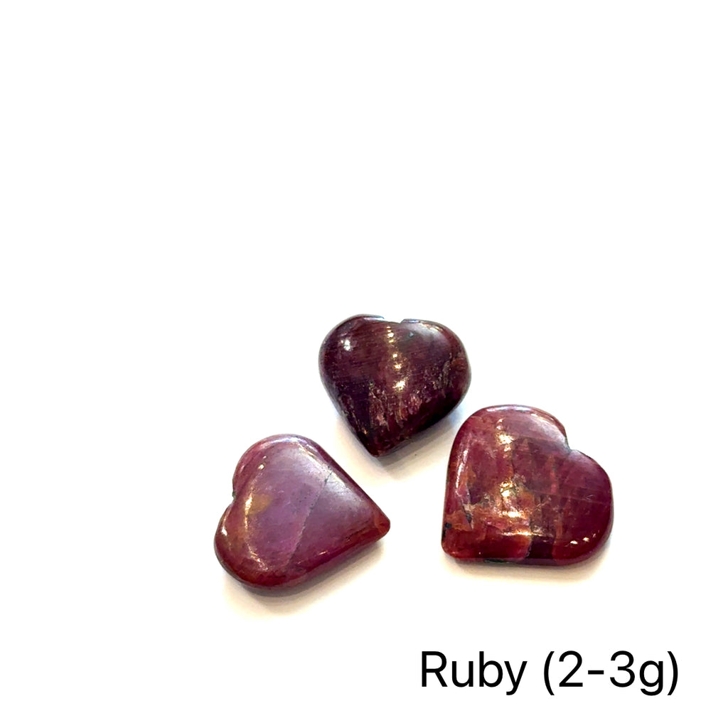 Ruby Heart-Shaped Gemstone on white 2-3g overview