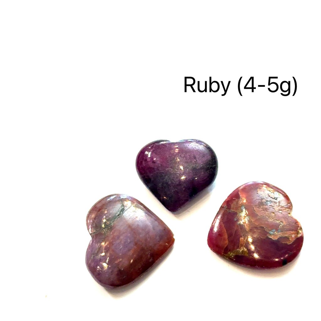 Ruby Heart-Shaped Gemstone on white 4-5g overview