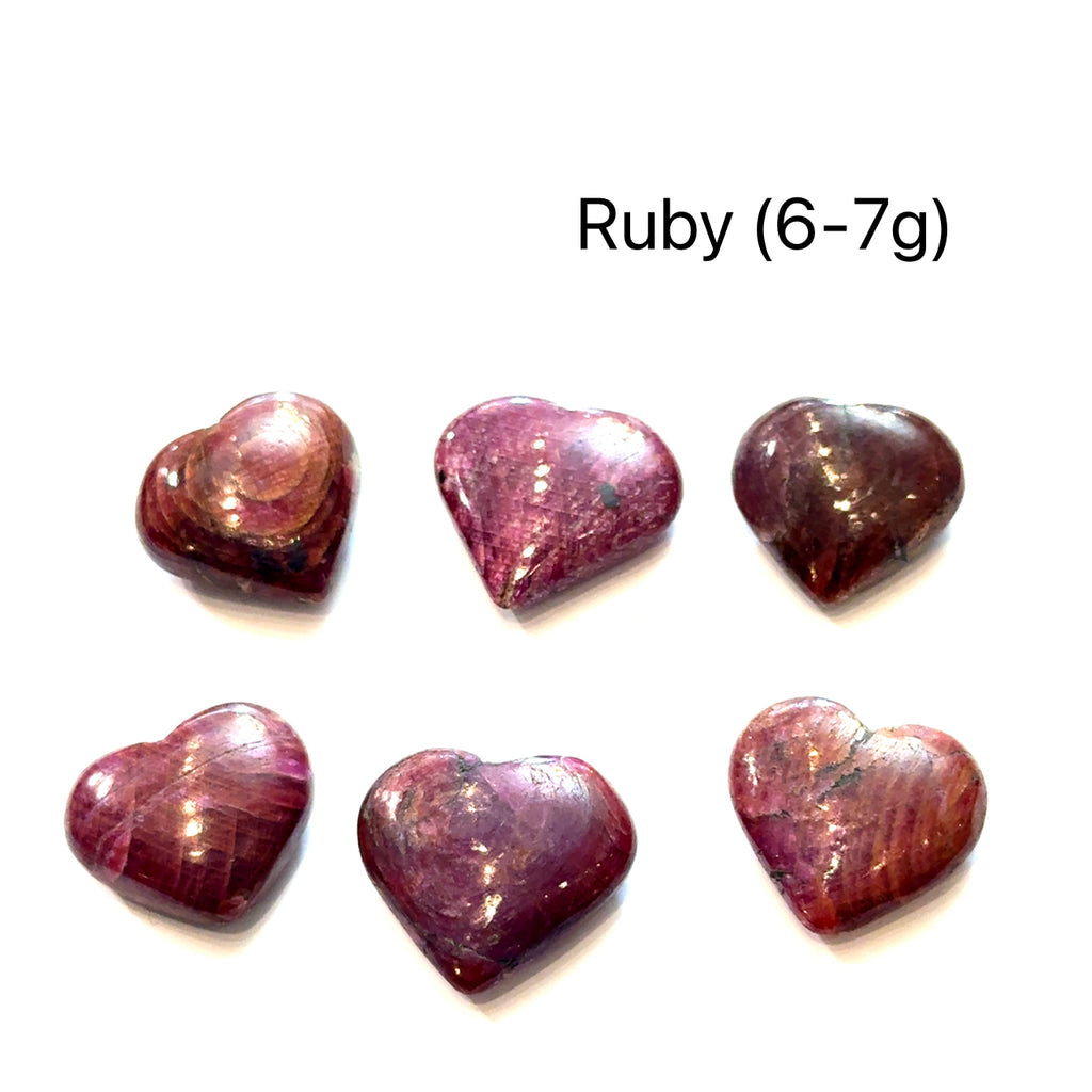 Ruby Heart-Shaped Gemstone on white 6-7g overview