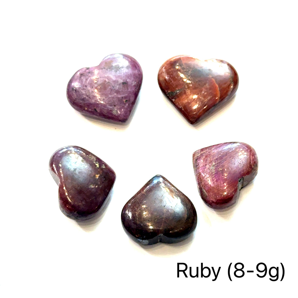 Ruby Heart-Shaped Gemstone on white 8-9g overview