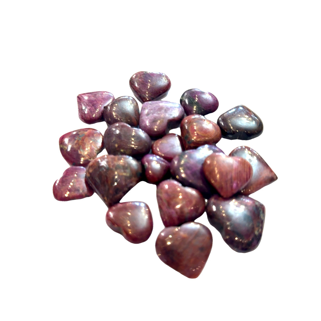 Ruby Heart-Shaped Gemstone on white grouping overview