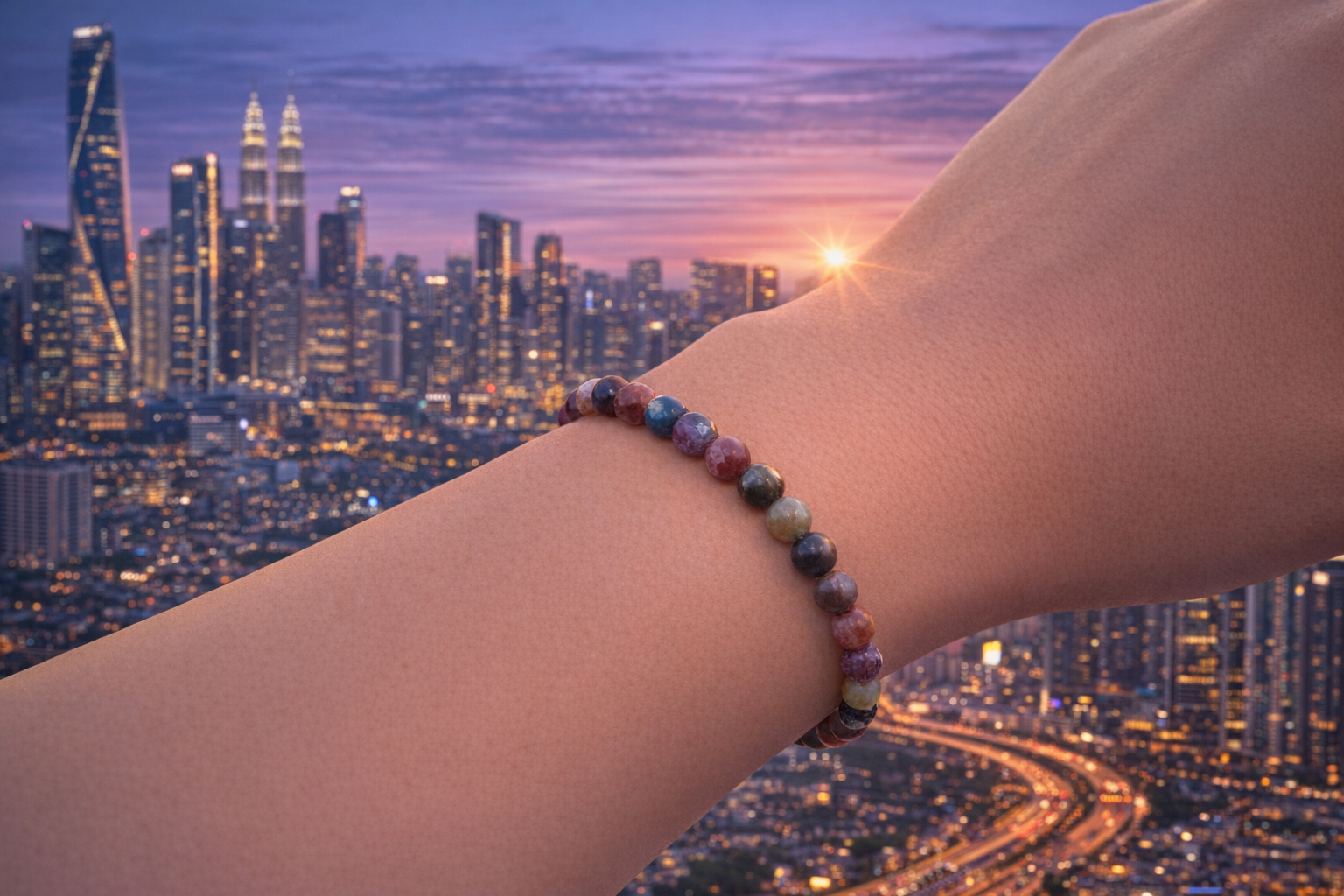 Sapphire Gemstone Beaded Bracelet –  with Sterling Silver Clasp (6.75'' & 7'')
