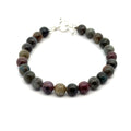 Sapphire Gemstone Beaded Bracelet on white front view 