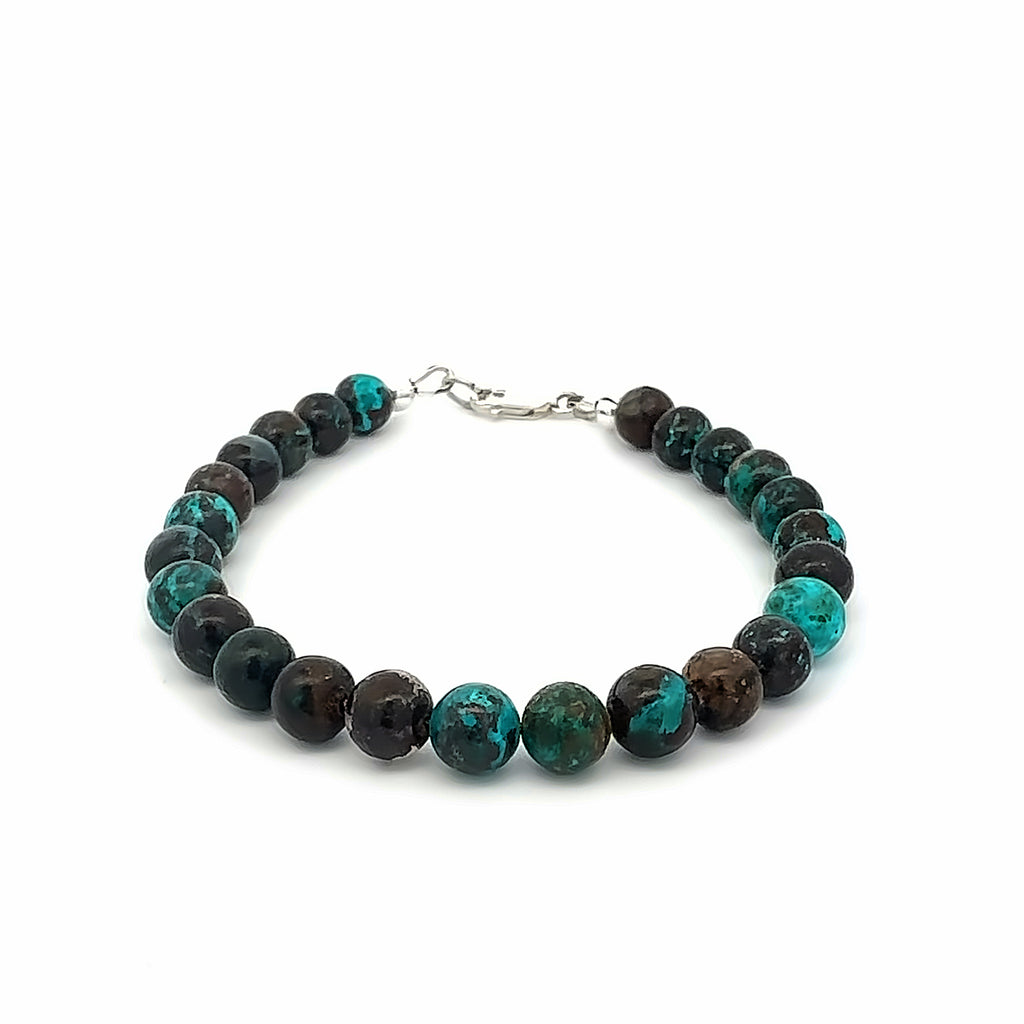 Shattuckite Gemstone Bracelet on white center front overview