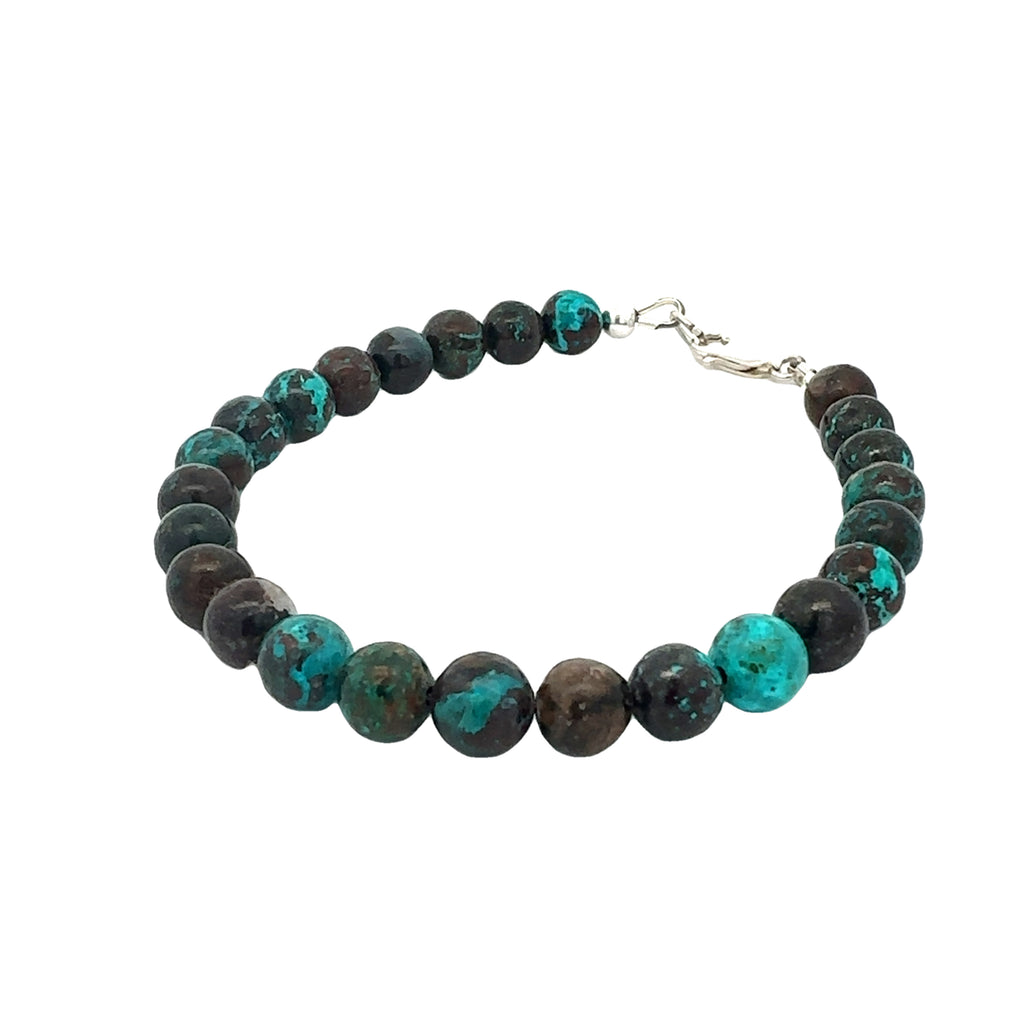 Shattuckite Gemstone Bracelet on white center overview