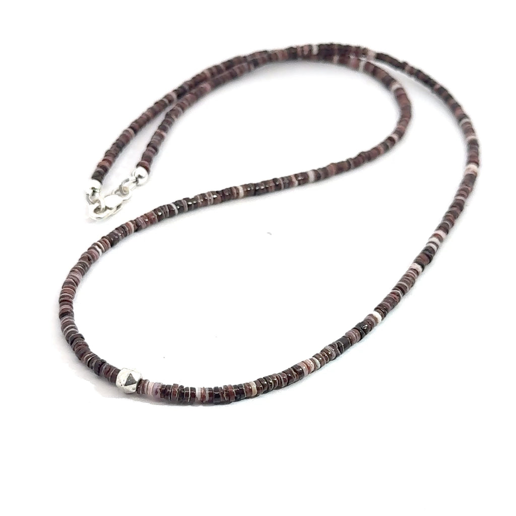 Shell Gemstone Beaded Necklace  on white center overview