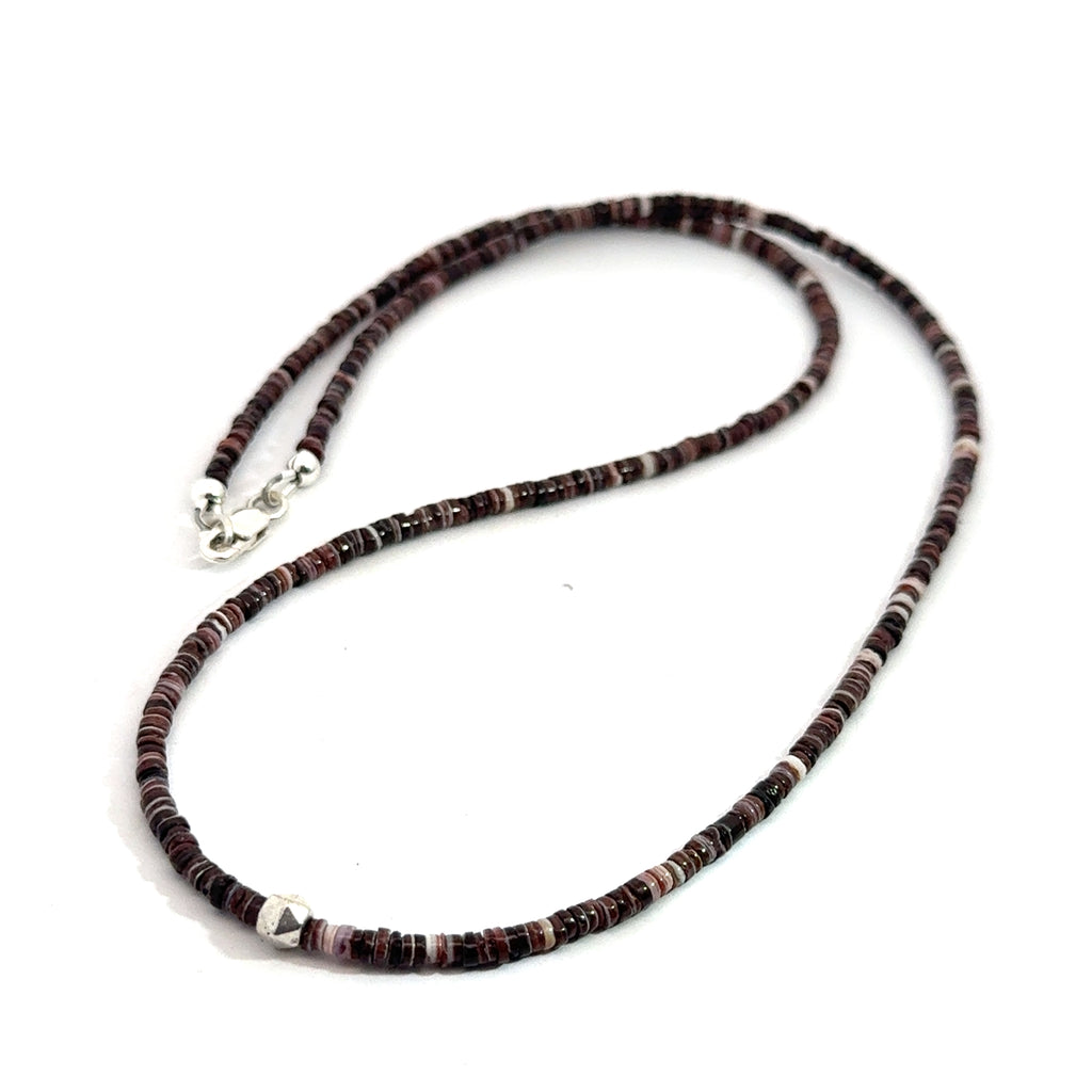 Shell Gemstone Beaded Necklace  on white front overview