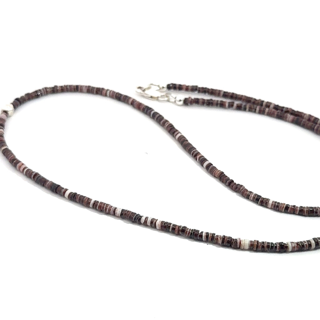 Shell Gemstone Beaded Necklace  on white  right overview