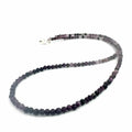 Sugilite Gemstone Necklace on white long overview
