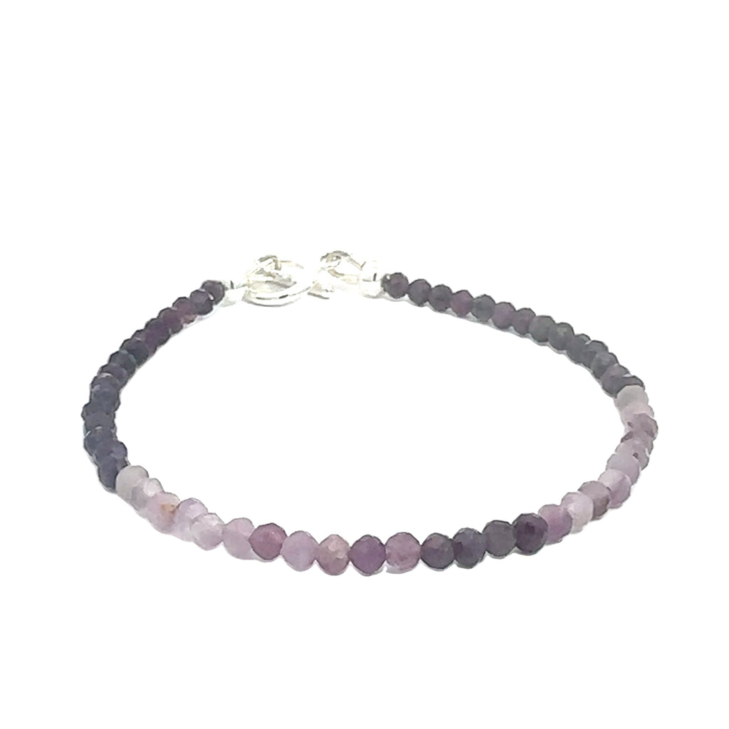 Sugilite Gemstone bracelet  on white front overview