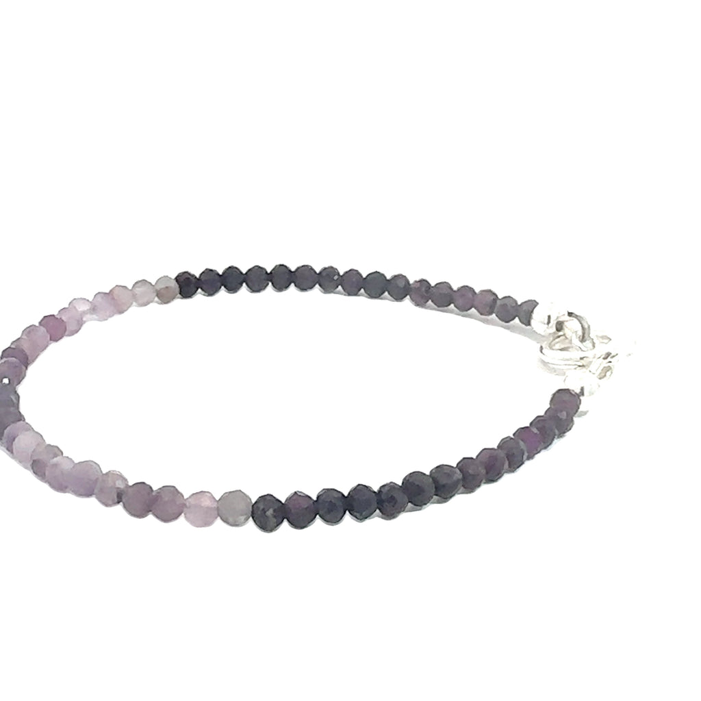 Sugilite Gemstone bracelet  on white right side overview