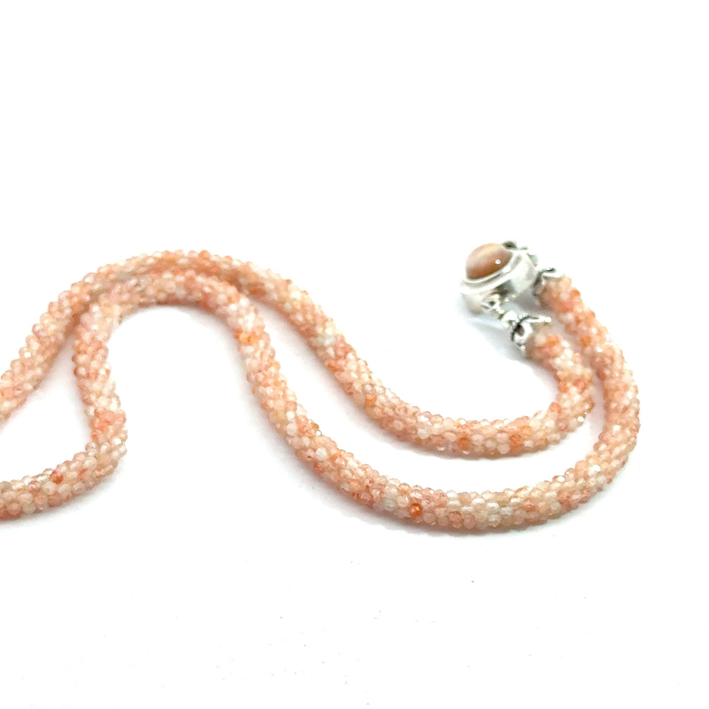 Sunstone Crocheted Gemstone Necklace right