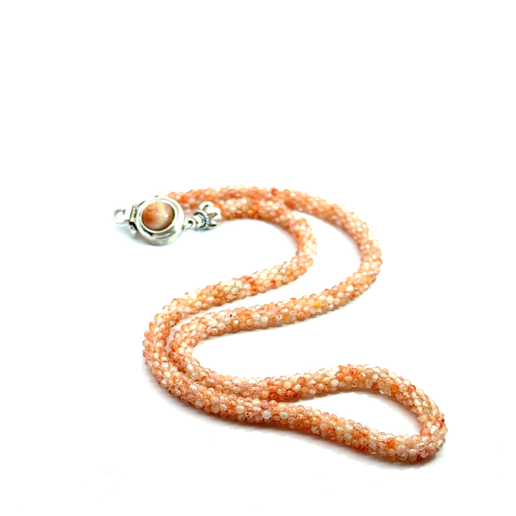 Sunstone Crocheted Gemstone Necklace top
