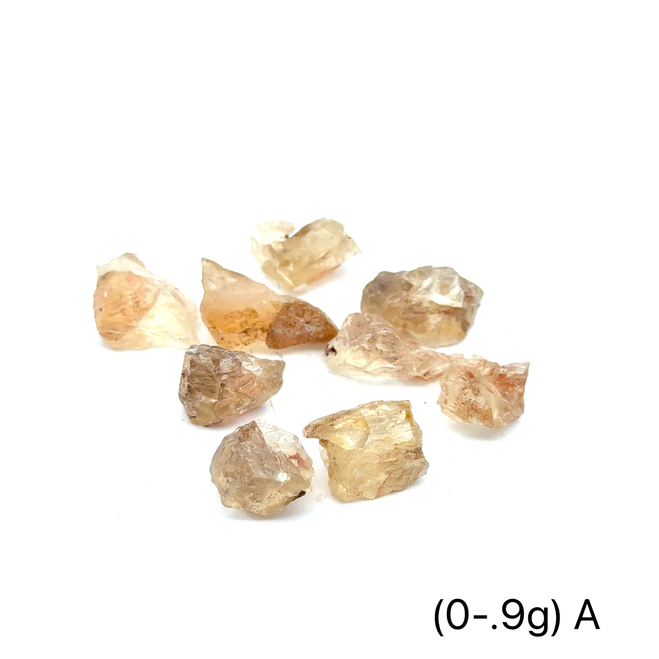 Sunstone Raw Gemstone from Oregon (0-,9g) A on white front overview