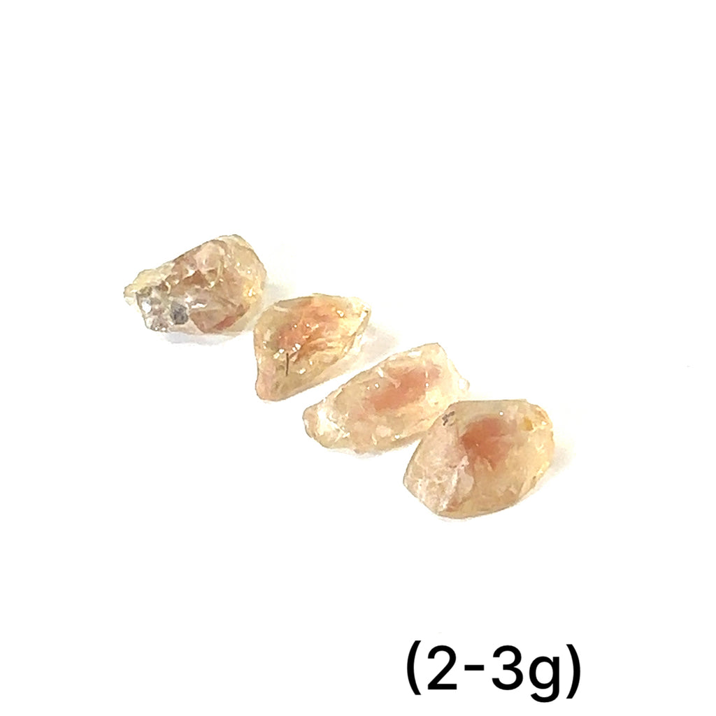 Sunstone Raw Gemstone from Oregon (2-3g) on white front overview