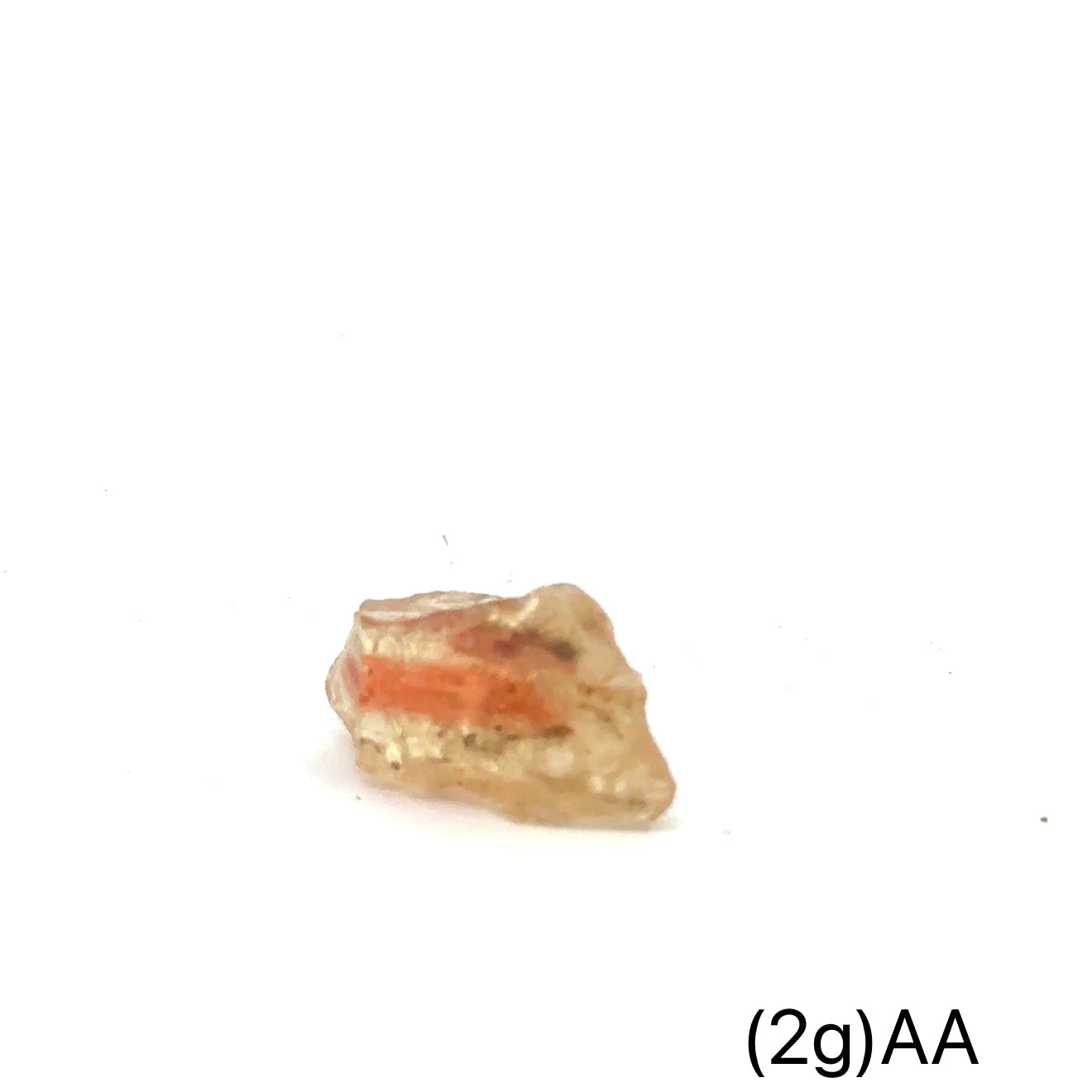 Sunstone Raw Gemstone from Oregon (2g) AA on white front overview