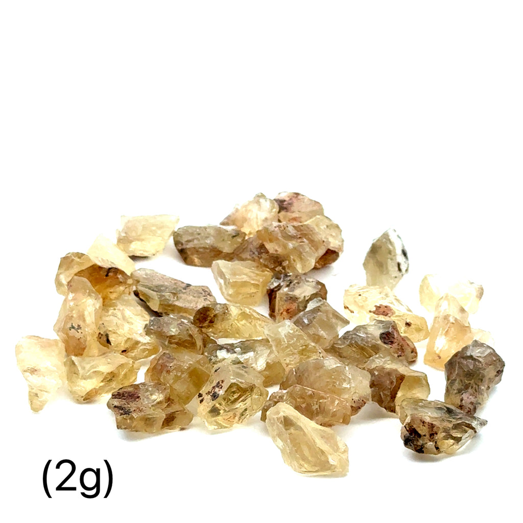 Sunstone Raw Gemstone from Oregon grouping (2g)  on white front view