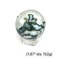 Tree Agate gemstone sphere on white 1.87'' dia. 152g front view 