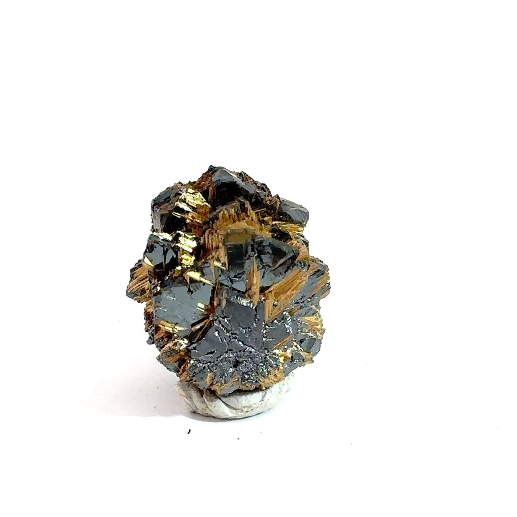 Golden Rutile with Hematite Raw Gemstone – Crystal for Grounding, Protection & Aura Healing