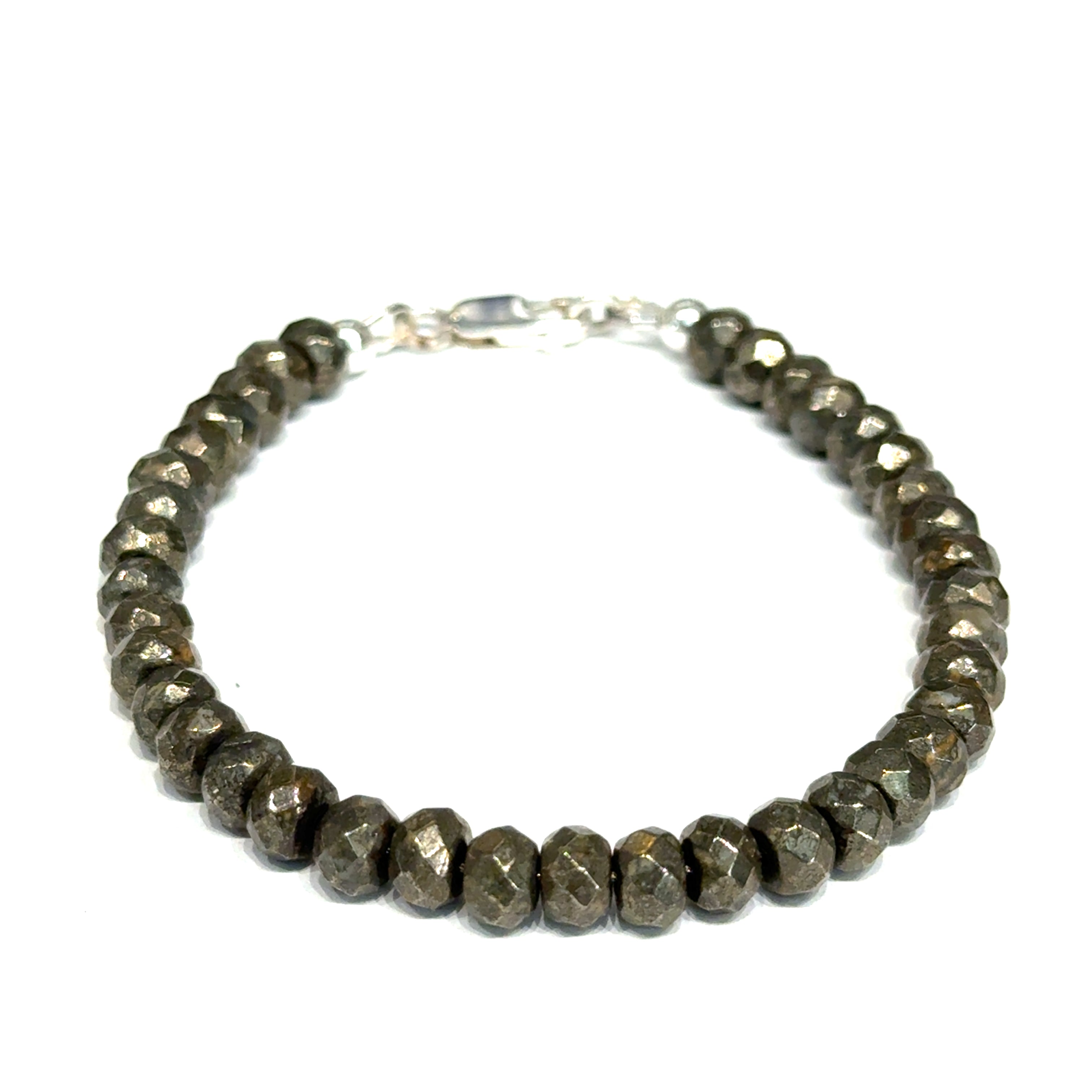 Pyrite gemstone bracelet, beaded  gemstone bracelet, jewelry