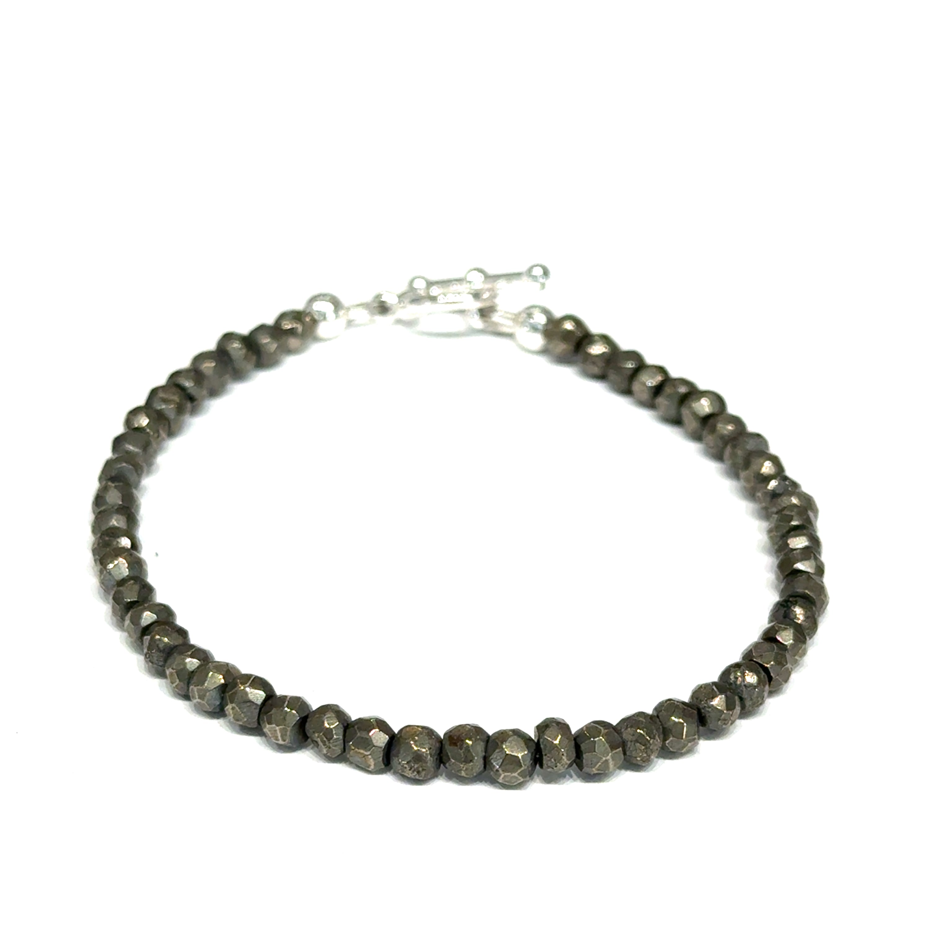 Pyrite gemstone bracelet, beaded  gemstone bracelet, jewelry
