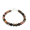 Rhodonite gemstone bracelet, jewelry