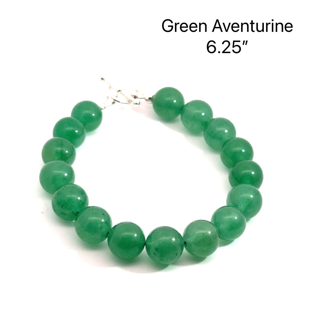 Green Aventurine Gemstone Bracelet with Sterling Silver Toggle