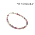 3mm Pink Tourmaline Matte Saucer Bracelet with Sterling Silver Toggl