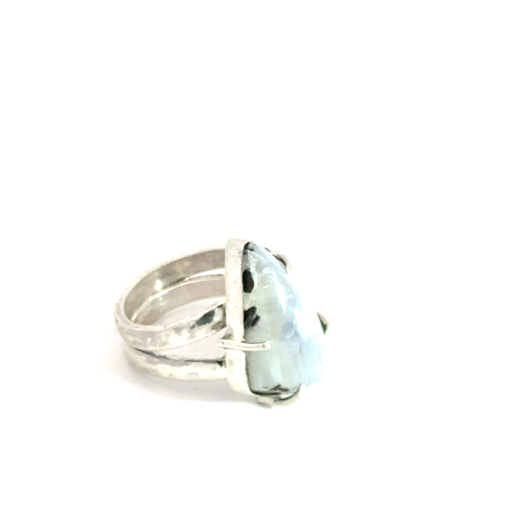 Rainbow Moonstone gemstone ring, jewelry, ring size 7