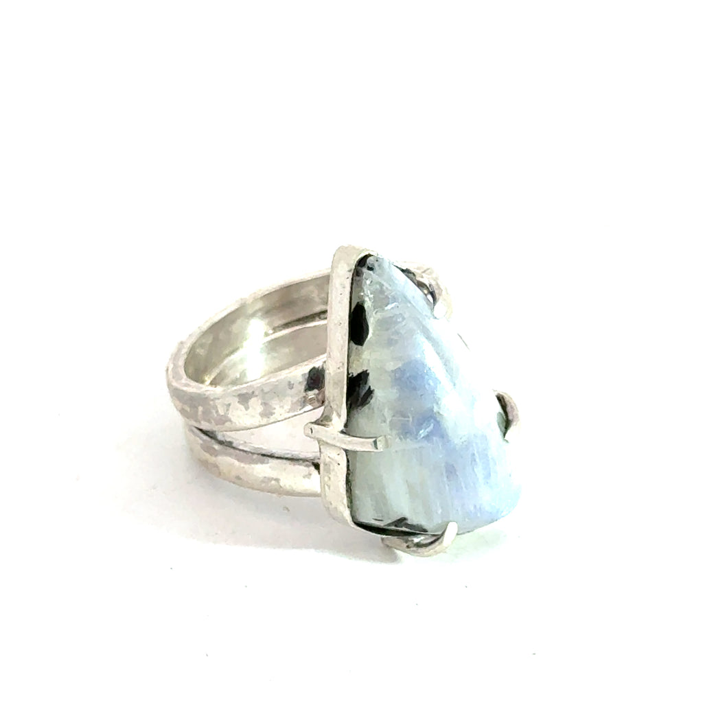 Rainbow Moonstone gemstone ring, jewelry, ring size 7