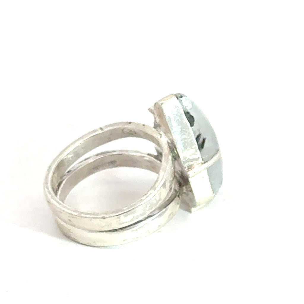 Rainbow Moonstone gemstone ring, jewelry, ring size 7