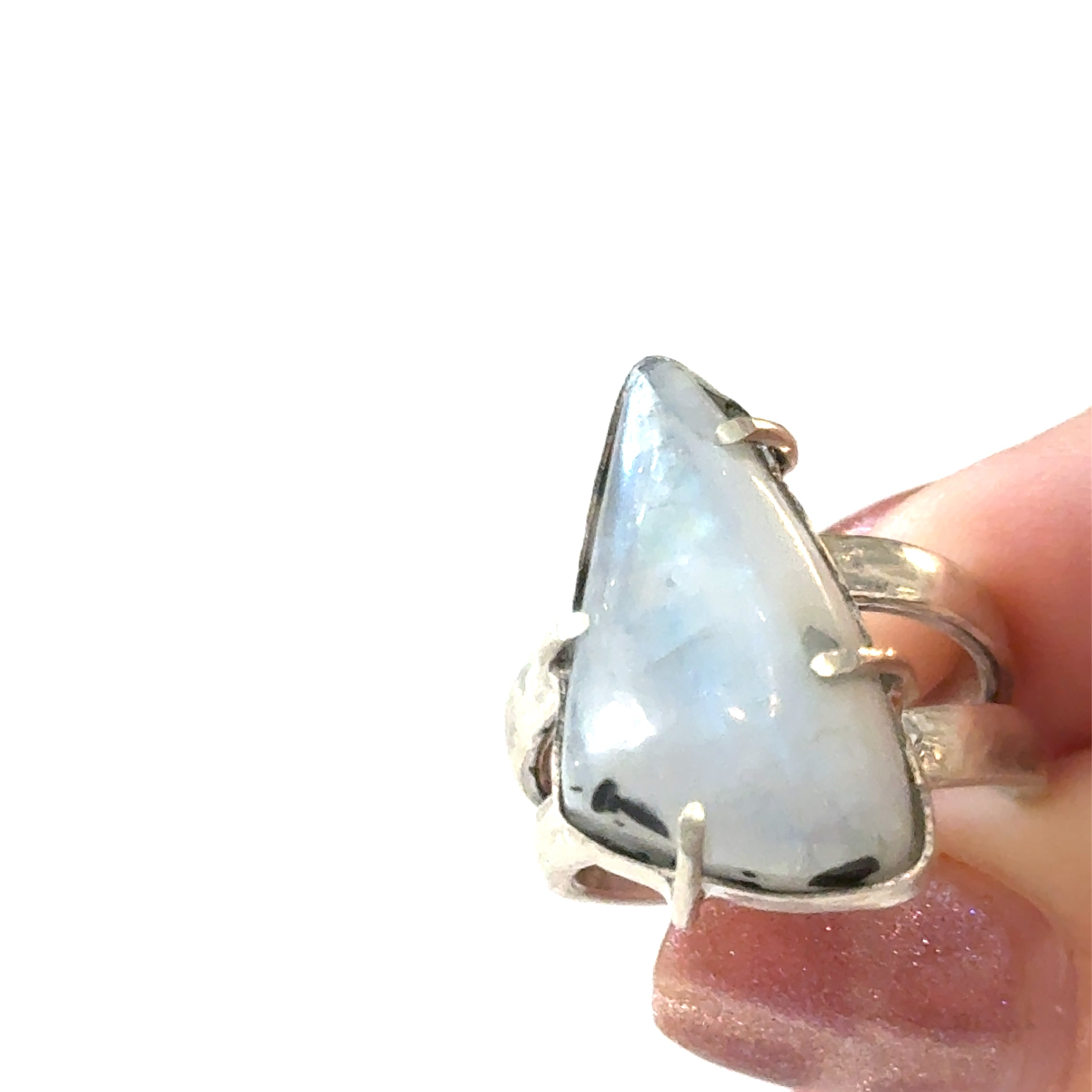 Rainbow Moonstone gemstone ring, jewelry, ring size 7