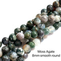 Moss Agate gemstone strand, Jewelry supplies