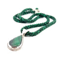 Malachite Gemstone Crocheted Necklace, jewelry