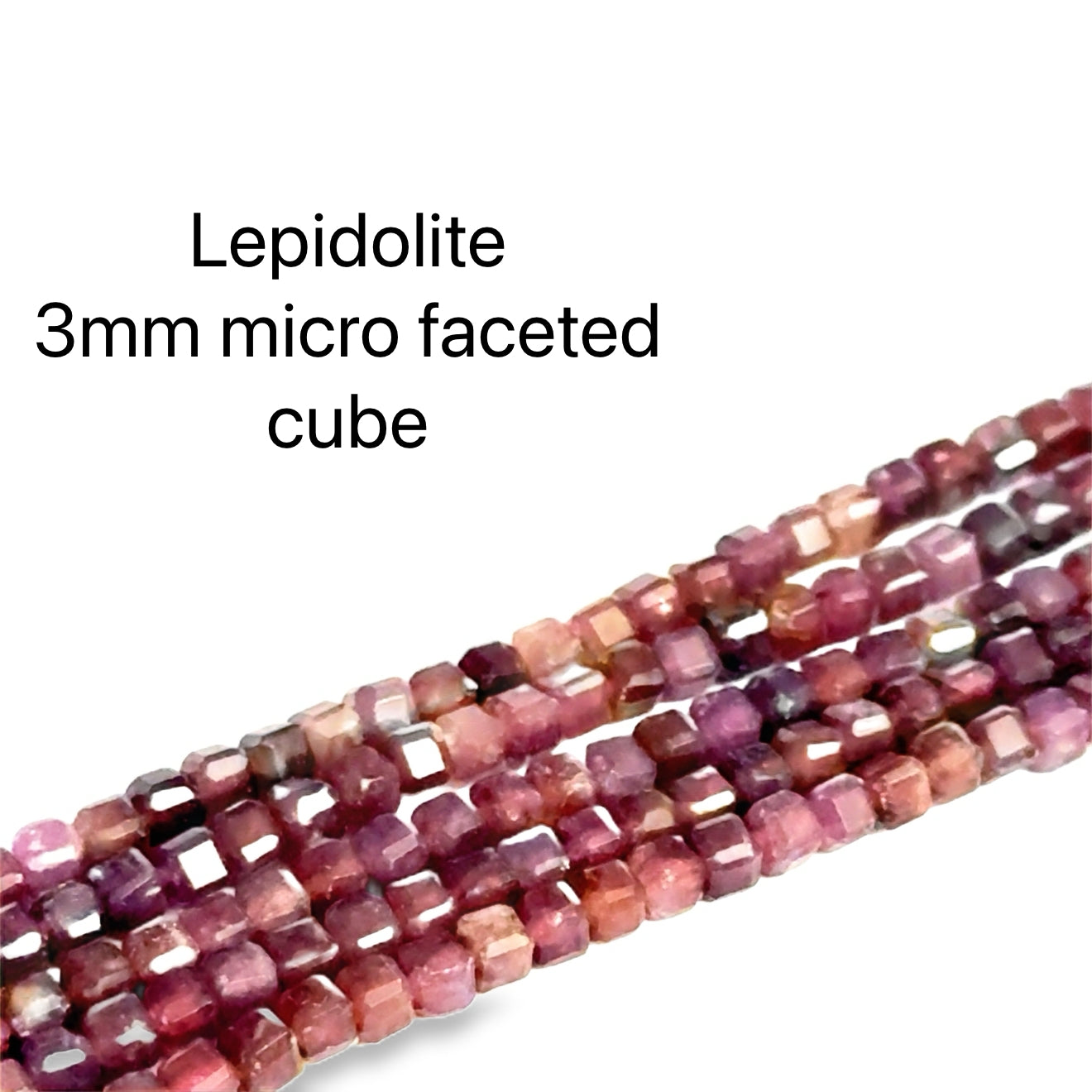 Lepidolite Gemstone Strand from Peru