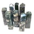 Moss Agate Gemstone Tower – Ethically Sourced Crystal for Abundance, Growth & New Beginnings
