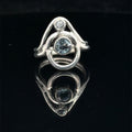 Blue Topaz & White Topaz Double-Stone Ring | Balance, Clarity & Intention