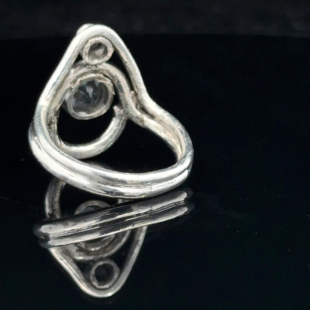 Blue Topaz & White Topaz Double-Stone Ring | Balance, Clarity & Intention