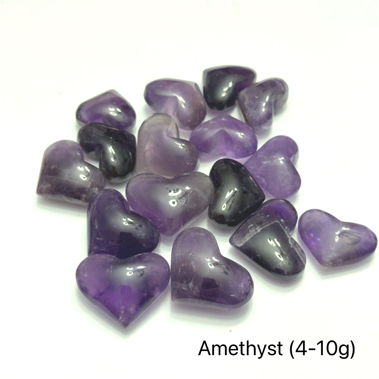 Amethyst Gemstone Carved Hearts from Brazil & Uruguay
